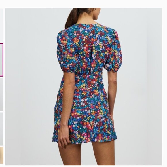 Staud Milla Mini Dress Rainbow Floral- NWT Size 4 - Picture 2 of 10